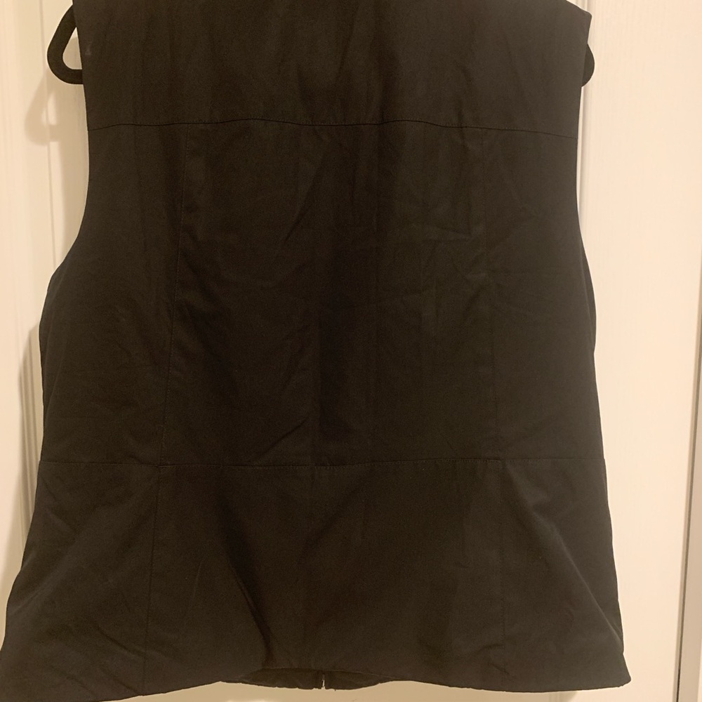 Ann Taylor Black Vest with Faux Fur Collar - Picture 7 of 8